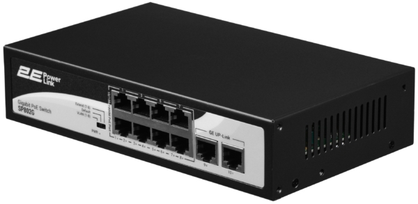 2E Комутатор PowerLink SP802G 10xGE (8xGE PoE, 2xGE Uplink, 120W), некерований