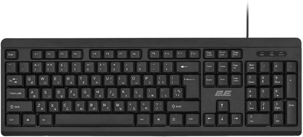 2E Keyboard membrane KS108 104key, USB-A, EN/UK, black