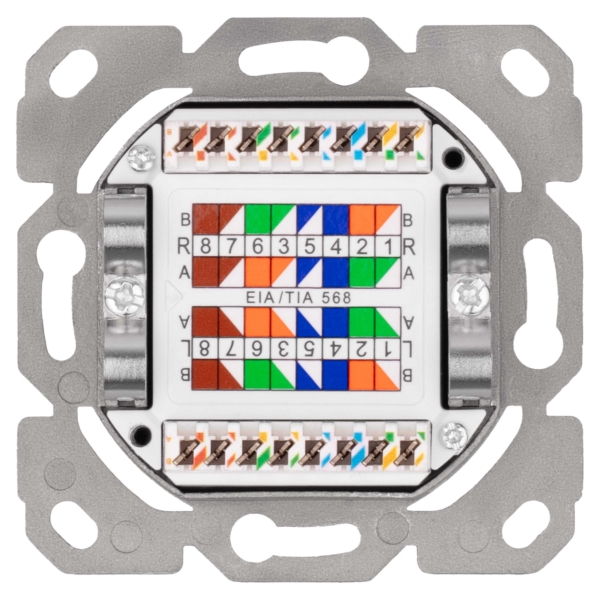 2E Настенная розетка CАТ 5e FTP, 2xRJ45, 8P8C, для скрытой проводки