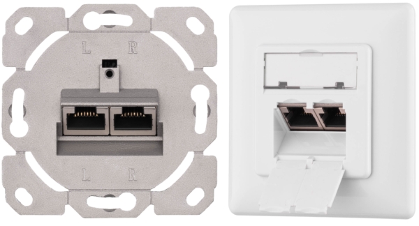 2E Front fase panel 2х Keystone 80×80 with grounding