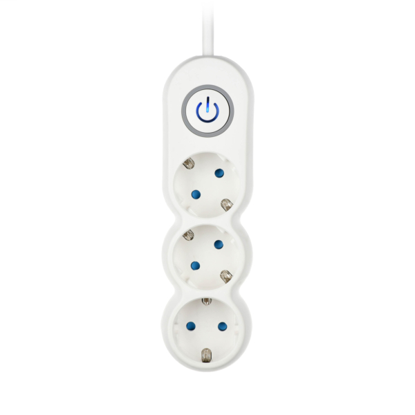 2E Power strip Plus 3XSchuko switch, 3G*1.0мм, 3м, white