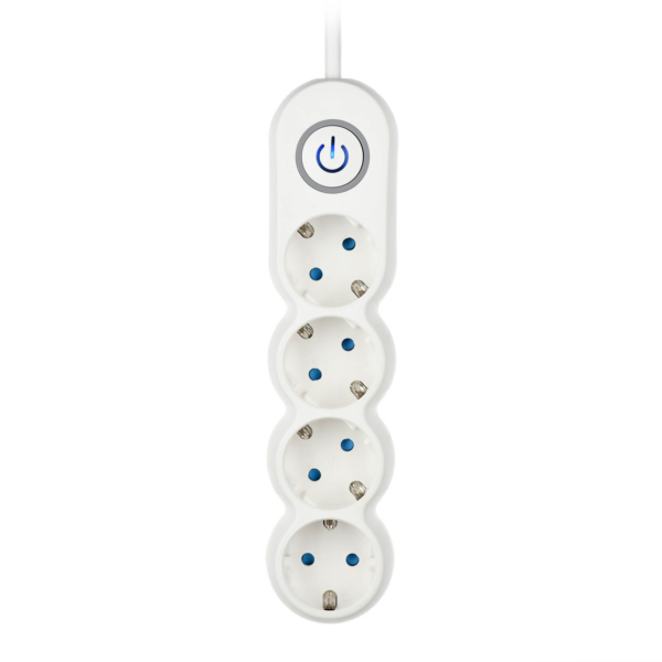 2E Power strip Plus 4XSchuko switch 3G1.0*3M, white