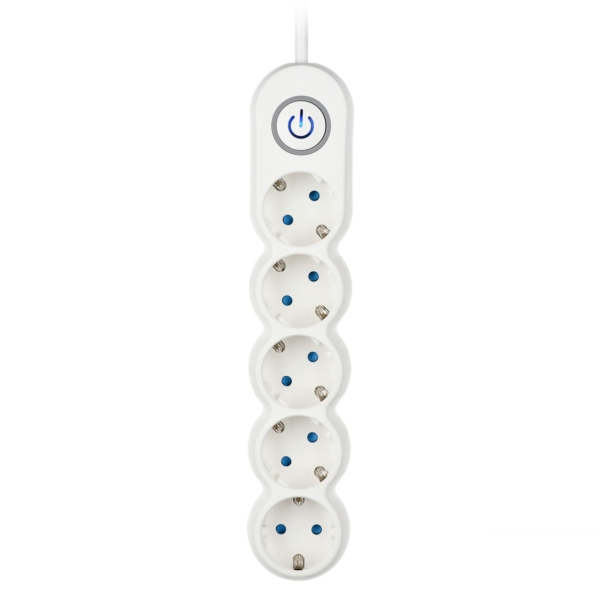 2E Power strip Plus 5XSchuko switch, 3G*1.0мм, 3м, white