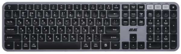 2E Keyboard membrane KS240 110key, WL/BT, EN/UK, grey-black