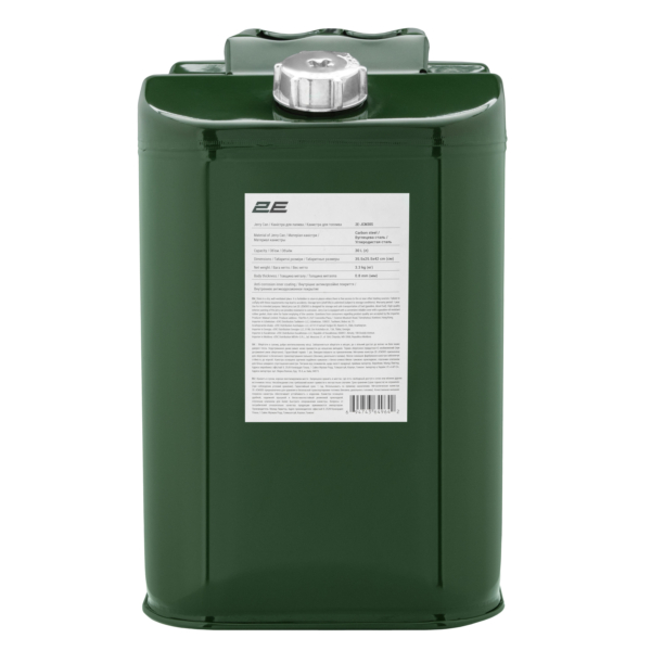 2E Can fuel vertical 30L, metal 0.8mm, 3.3kg, green