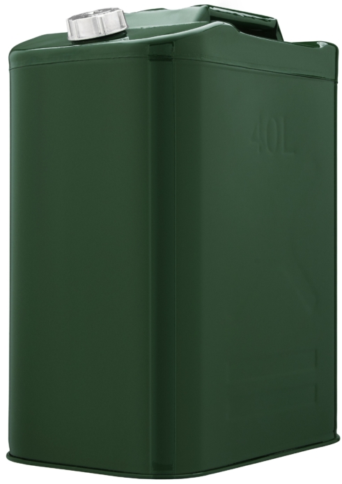 2E Can fuel vertical 40L, metal 1mm, 5.2kg, green