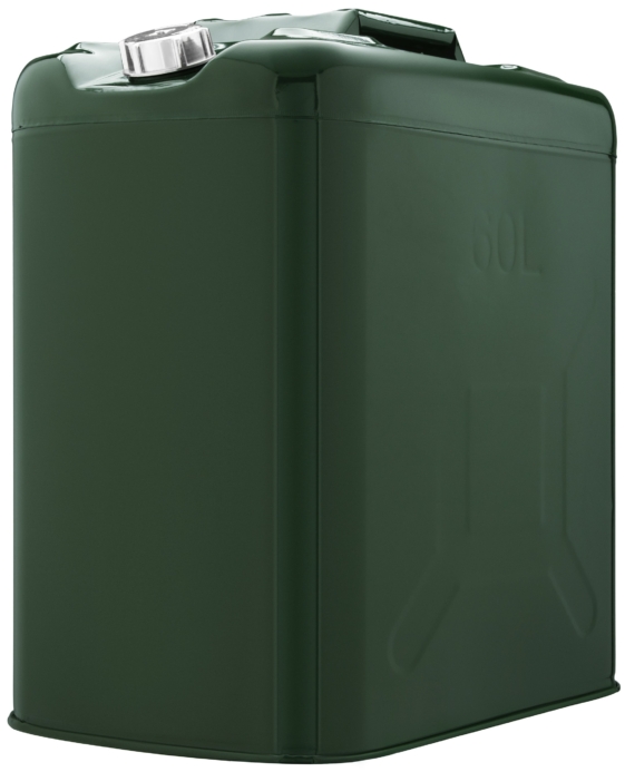 2E Can fuel vertical 60L, metal 0.8mm, 6.5kg, green