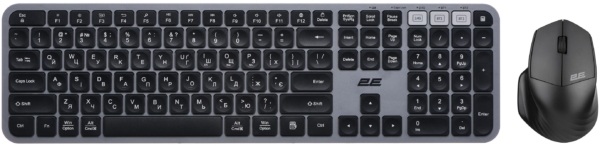 2E Combo keyboard and mouse MK440, WL/BT, EN/UKR, grey-black