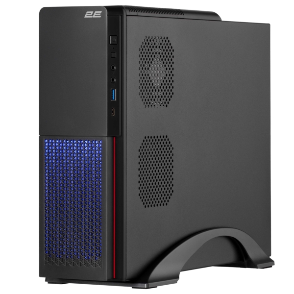 2E PC case S613ARGB-400, with PSU 2E 400W-SFX, 1xUSB3.0, 1хUSB Type-C, 1x80mm, Micro ATX/ Desktop, black