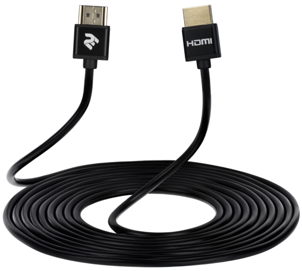 2E Cable HDMI (M/M) 2Е, 2m, 2.0, Slim High Speed Aluminum, black