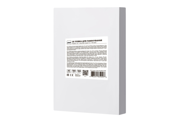 2E Плівка для ламінування A5, глянсове покриття, 100 мкм, 100шт
