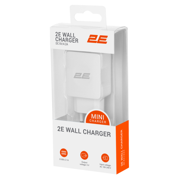 2E 2Е USB Wall Charger Dual DC5V/4.2A, white