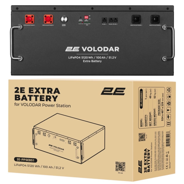 2E Батарея расширения емкости для ПЭ Volodar, 5120 Вт/ч, 51.2В, металлический корпус