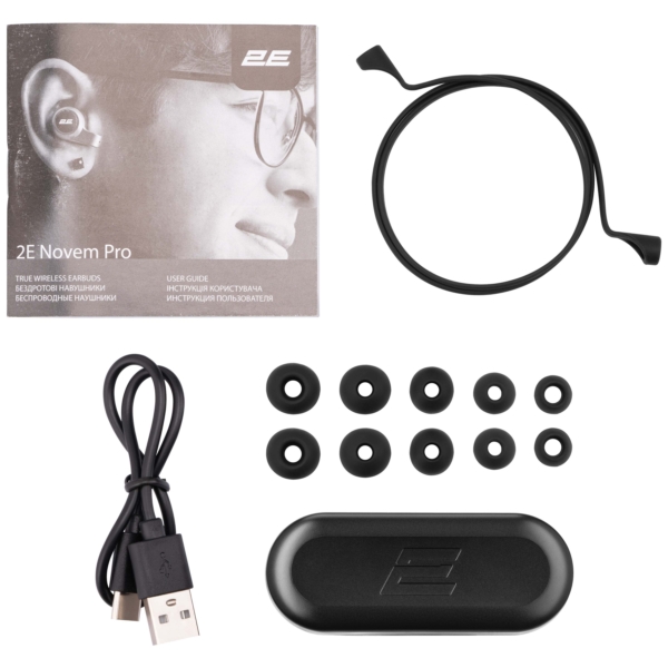 2E Наушники Novem Pro True Wireless Waterproof Mic Black