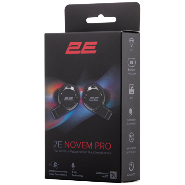 2E Наушники Novem Pro True Wireless Waterproof Mic Black