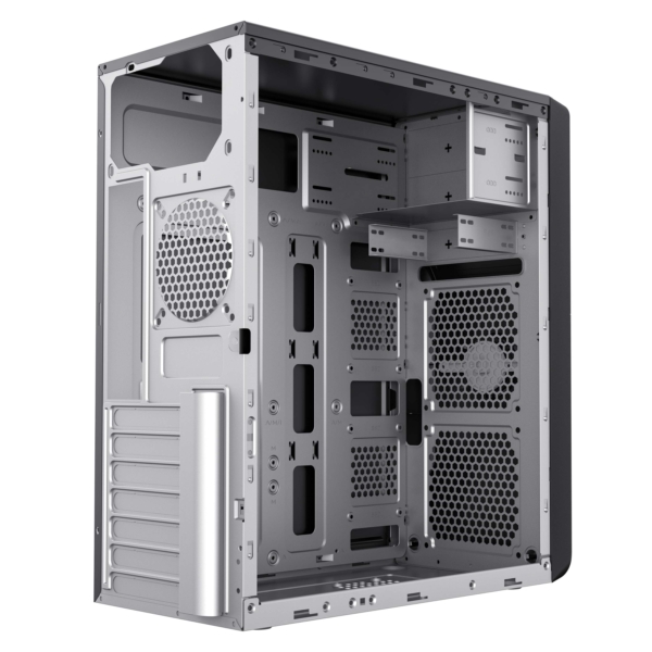 2E Корпус TeamX TMX01 с БП 2E ATX400W, 2xUSB2.0, 1×80мм, VGA 310мм, ATX, чёрный