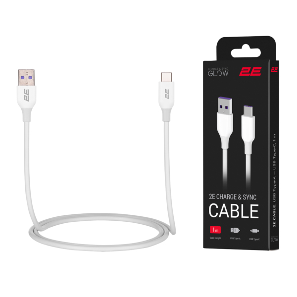 2E Cable USB-A – USB-C Glow 1m White