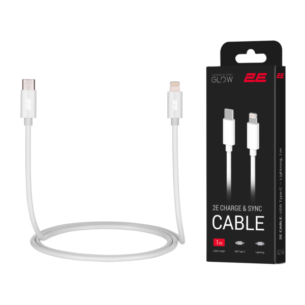 2E Cable USB-C – Lightning Glow 1m White