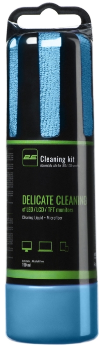 2E Cleaning Kit Liquid for LED / LCD 150ml + Cloth, Blue