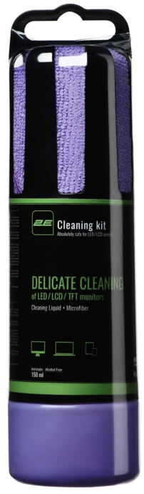 2E Cleaning set 150ml Liquid for LED/LCD + cloth, Violet