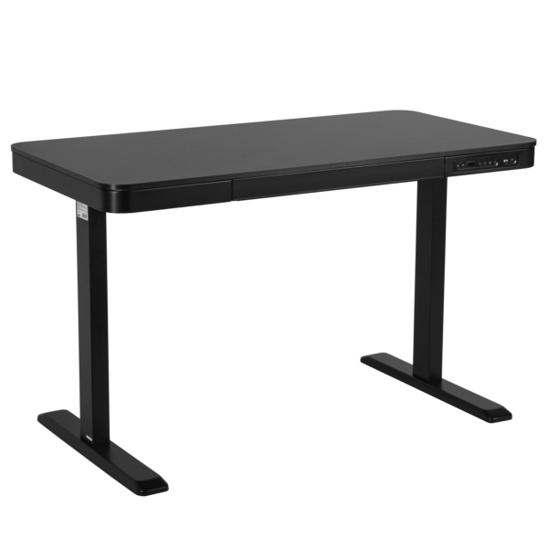 2E Computer table CE218B-MOTORIZED, height adjustment, electric motor 220V, (USB-A/USB-C), 72/120х118x60cm, black