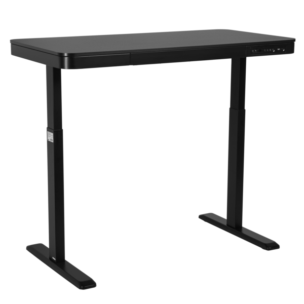 2E Computer table CE218B-MOTORIZED, height adjustment, electric motor 220V, (USB-A/USB-C), 72/120х118x60cm, black