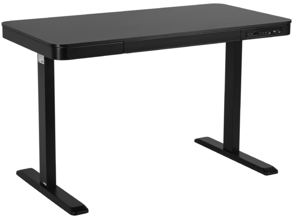 2E Computer table CE218B-MOTORIZED, height adjustment, electric motor 220V, (USB-A/USB-C), 72/120х118x60cm, black