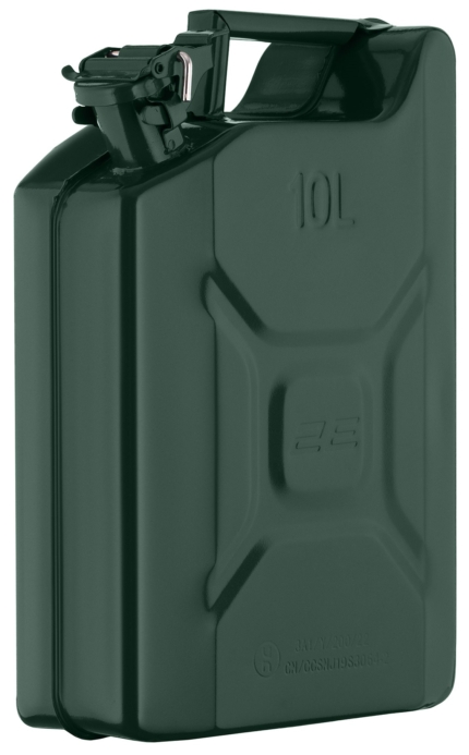 2E Jerry can fuel, vertical, 10L, metal, 0.6mm, green, 2.3 kg