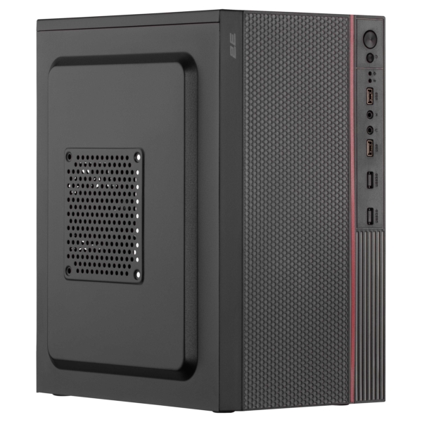 2E PC case TeamX TMX03 with 2E ATX400W, 2xUSB2.0, 1x80mm, VGA 220mm, mATX, black