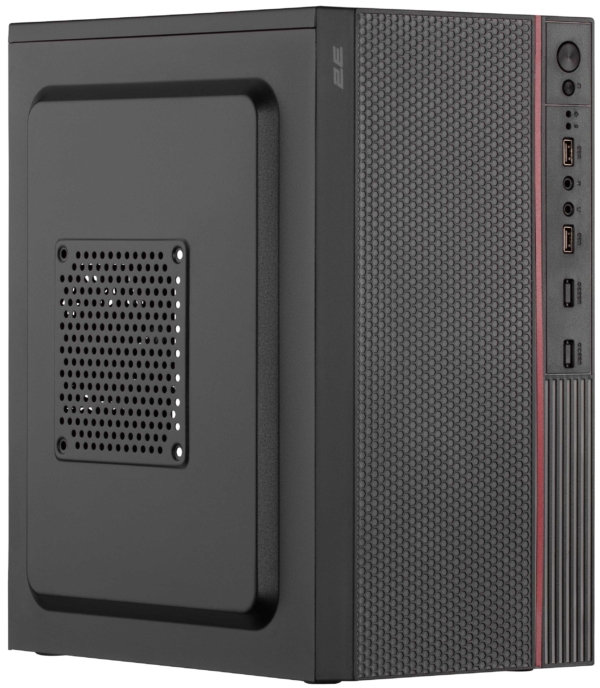 2E Корпус TeamX TMX03 з БЖ 2E ATX400W, 2xUSB2.0, 1×80мм, VGA 220мм, mATX, чорний