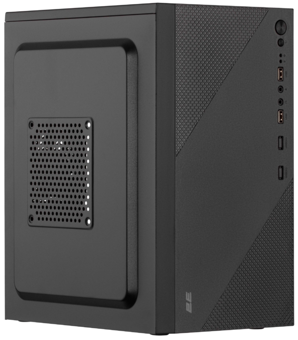 2E Корпус TeamX TMX04 с БП 2E ATX400W, 2xUSB2.0, 1×80мм, VGA 220мм, mATX, чёрный