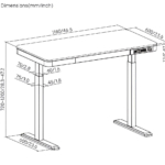 2E Computer table CE218B-MOTORIZED, height adjustment, electric motor 220V, (USB-A/USB-C), 72/120х118x60cm, black