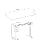 2E Computer table 2E CE150B-MOTORIZED with height adjustment