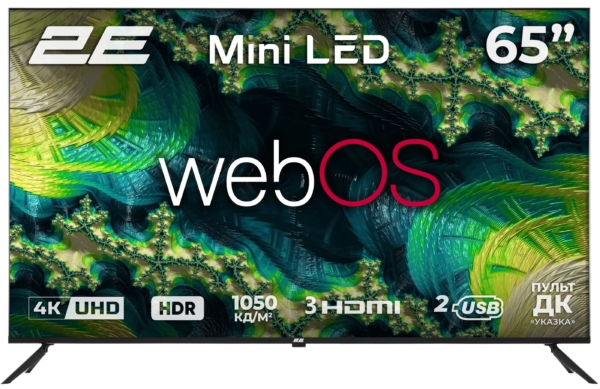 2E Телевізор 65″ MiniLED 4K 60Hz Smart WebOS Black