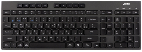 2E Keyboard membrane KS280 120key, WL/BT, EN/UK, silent, black-grey