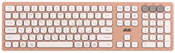 2E Scissor keyboard KS270 109key, WL/BT, EN/UK, pink-white