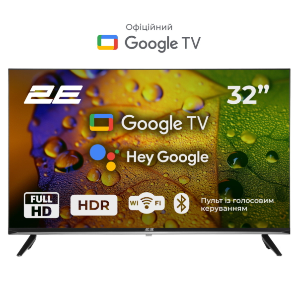 2E TV Set 32″ LED FHD 60Hz Smart Google TV Black