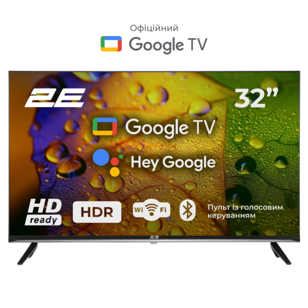 2E Телевизор 32″ LED HD 60Hz Smart Google TV Black