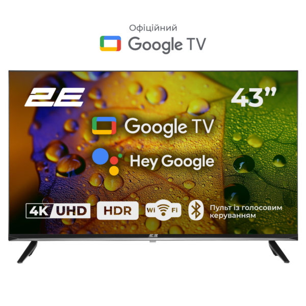 2E TV Set 43″ 2E LED 4K 60Hz Smart Google TV Black