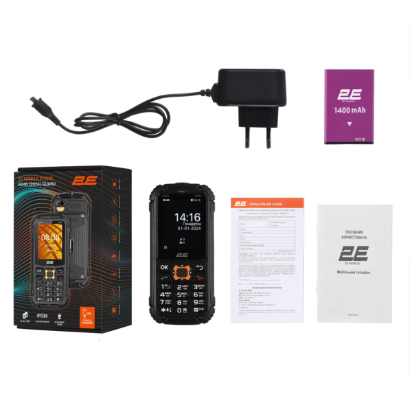 2E Mobile phone R240 2024 2.4″ 2SIM, 1800mAh, Black