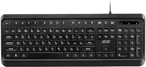 2E Keyboard membrane KS120 104key, USB-A, EN/UK, White LED, black