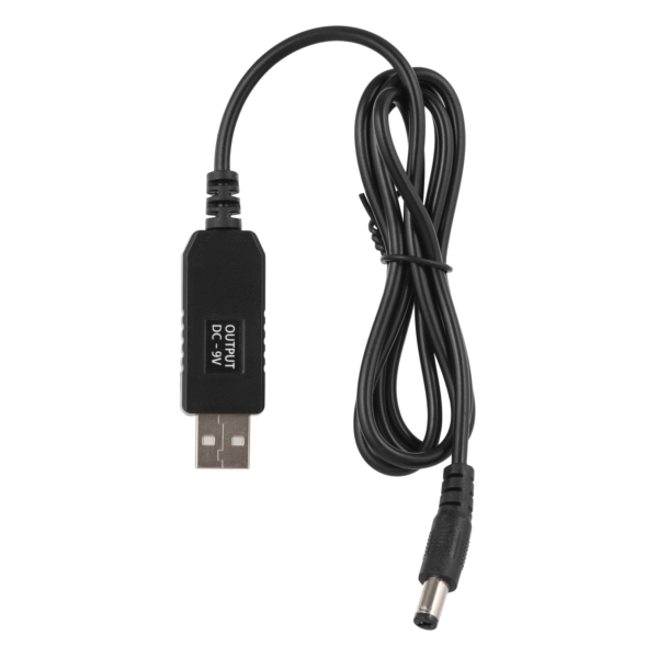 2E Кабель USB-A > DC 5.5х2.5мм питания 1м, 9В/1A, черный