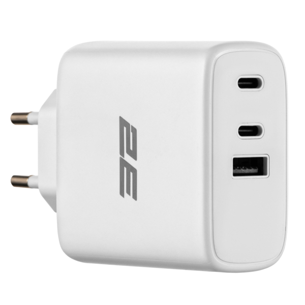 2E Wall Charger 65W 2хUSB-C/USB-A GAN PD/QC, white