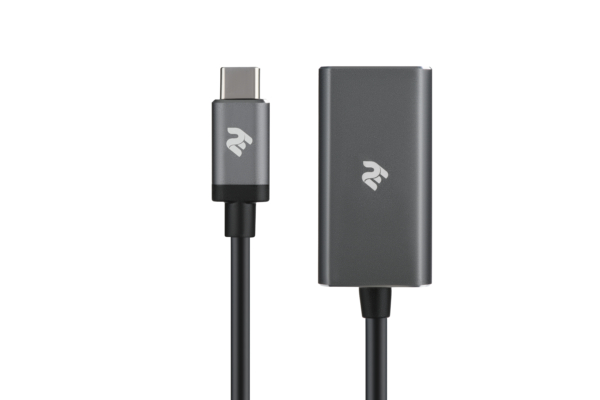 2E Адаптер USB-C > DisplayPort, 0.2м, сірий