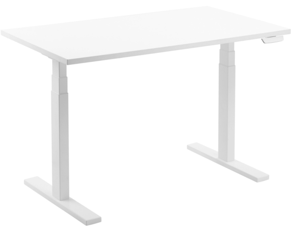 2E Computer table CE150W-MOTORIZED, height adjustment, electric motor 220V, 62/128×150х75cm, white