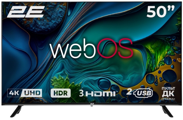 2E Телевізор 50″ LED 4K 60Hz Smart WebOS Black