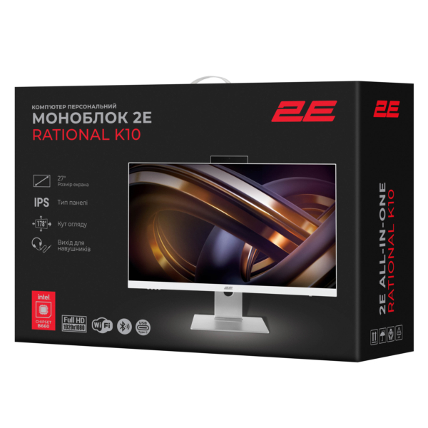 2E ПК Моноблок Rational K10 27″ FHD IPS Intel i5-12400, 16Gb, F512GB, UMA, B660, кл+м, FreeDos, белый