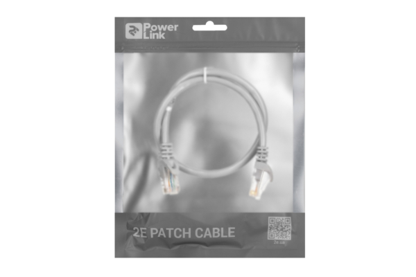 2E Cat 6,UTP,RJ45, 26AWG ,7/0.16 Cu, 0.50 m,PVC, Grey