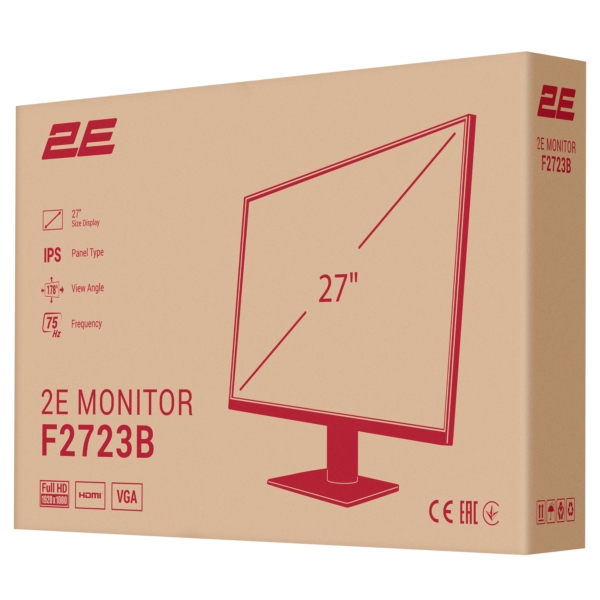 2E Монітор LCD 27″ F2723B D-Sub, HDMI, IPS, 75Hz