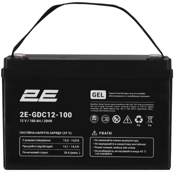 2E Акумуляторна батарея GDC, 12В, 100А•год, GEL